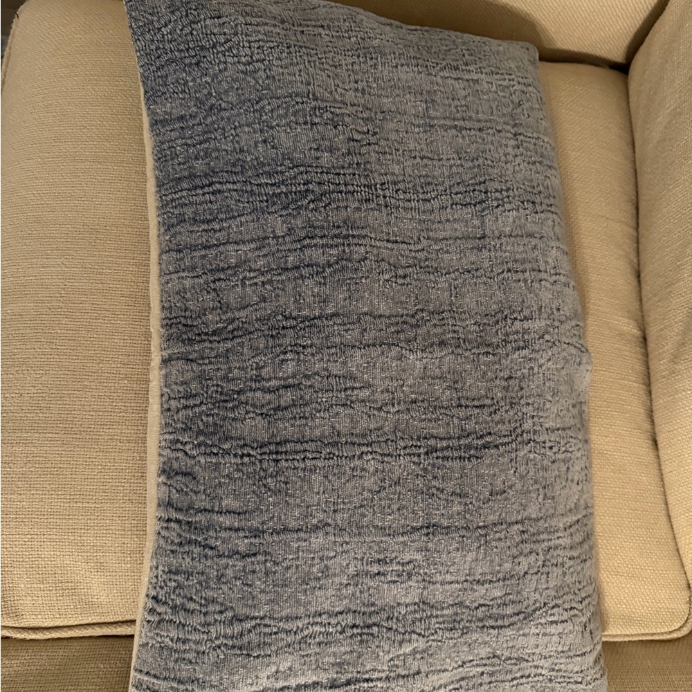 Pottery Barn Gray/Blue Textured Pillow 16x26 inches
